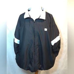 Wilson Men Jacket Womens Sport Windbreaker Zipper Reflectors Black Grey White-XL